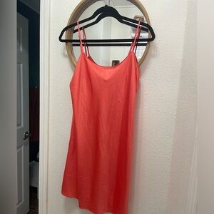 Natori Vibrant Coral Slip Dress Nightgown